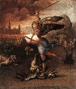 RAFFAELLO Sanzio St Michael and the Dragon sdr oil on canvas